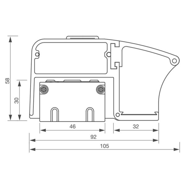 Bandeau ventouse électromagnétique poignée, bouton poussoir et temporisation intégrés Izyx systems EMDH300X EMDH600X dimensions profilé