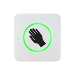 Bouton poussoir, interrupteur sans contact pour portes automatique Optex CleanSwitch Bircher.