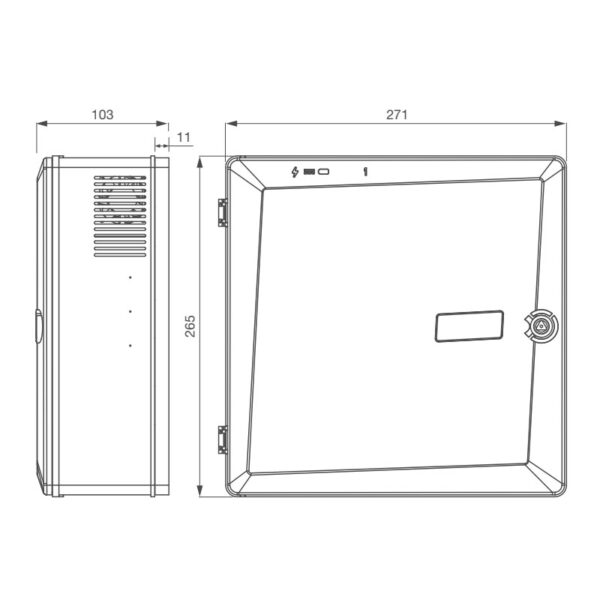 Dimensions des coffret en ABS alimentation chargeur électrique à découpage Izyx RSX-C