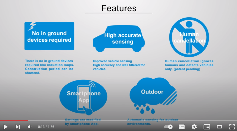 vidéo de présentation du détecteur de véhicules boucle virtuelle ( virtual Loop ) Optex OVS-02GT .