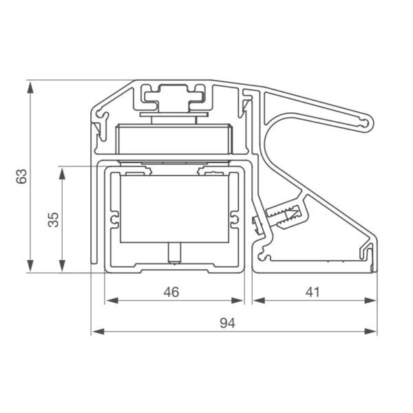 Bandeau ventouses électromagnétique pour porte Izyx Systems EMDH2500 profilé