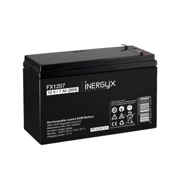 batterie rechargeable VRLA 12 V DC 7 Ah Inergyx Izyx Systems FX1207