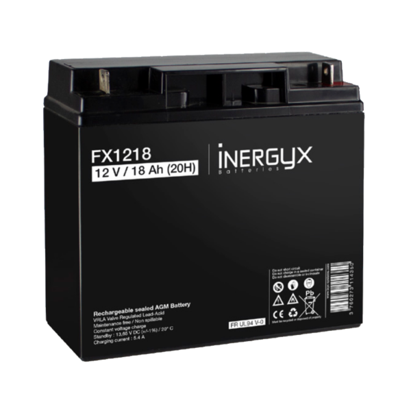 batterie rechargeable VRLA 12 V DC 18 Ah Inergyx Izyx Systems FX1218