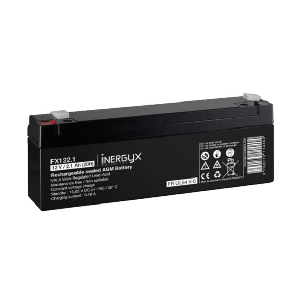 batterie rechargeable VRLA 12 V DC 2.1 Ah Inergyx Izyx Systems FX122.1