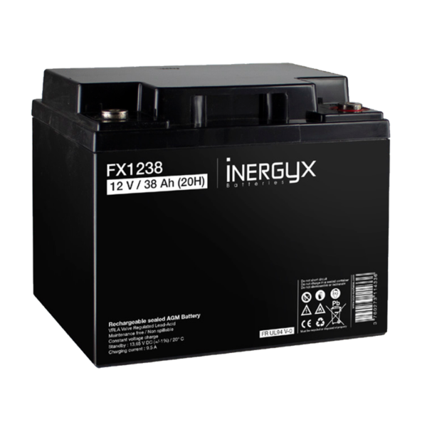 batterie rechargeable VRLA 12 V DC 38 Ah Inergyx Izyx Systems FX1238