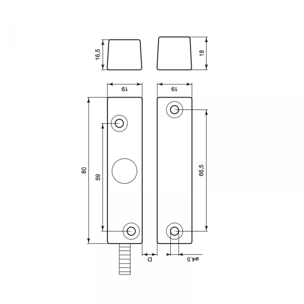 Contact magnétique aluminium NFa2p 460FR