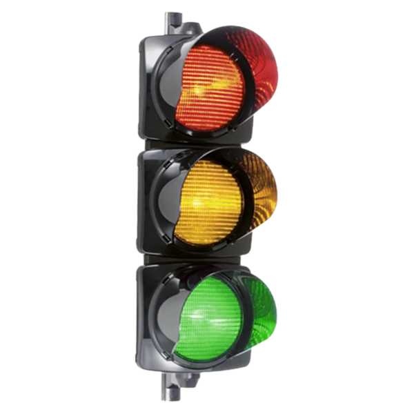 Boitier de feux à la leds tricolore : rouge, orange ou vert pour la signalisation des voies de circulation, applications industrielles, parking